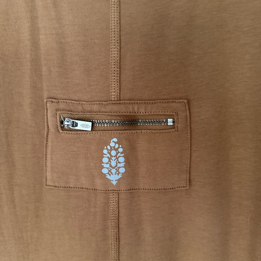 Free People Wide-Leg Scoop-Neck Jumpsuit in Caramel size S NWT - Picture 5 of 6